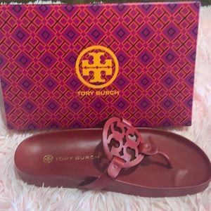 Red Tory Burch flat sandal